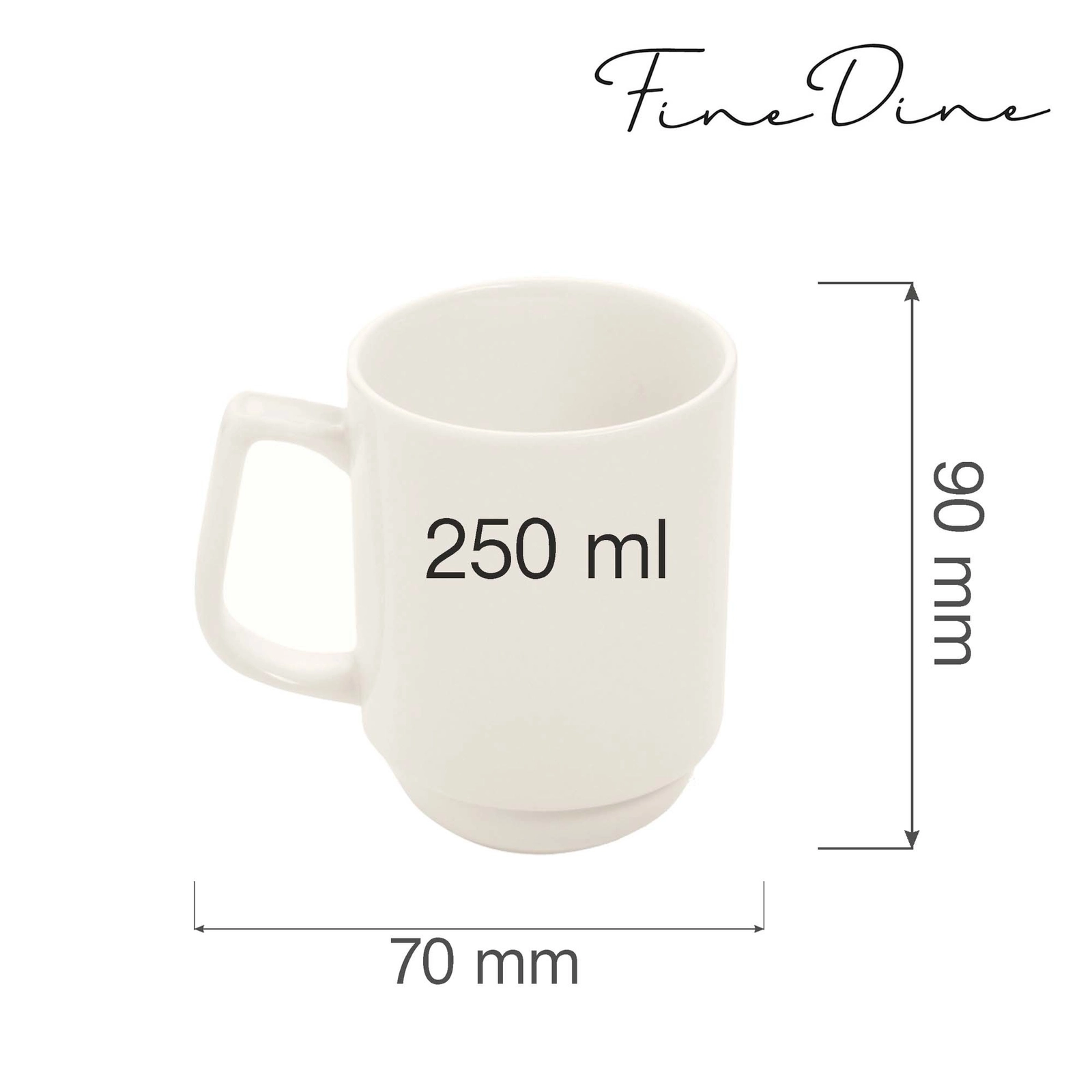 Kubek sztaplowany, 250 ml | FINE DINE, Crema