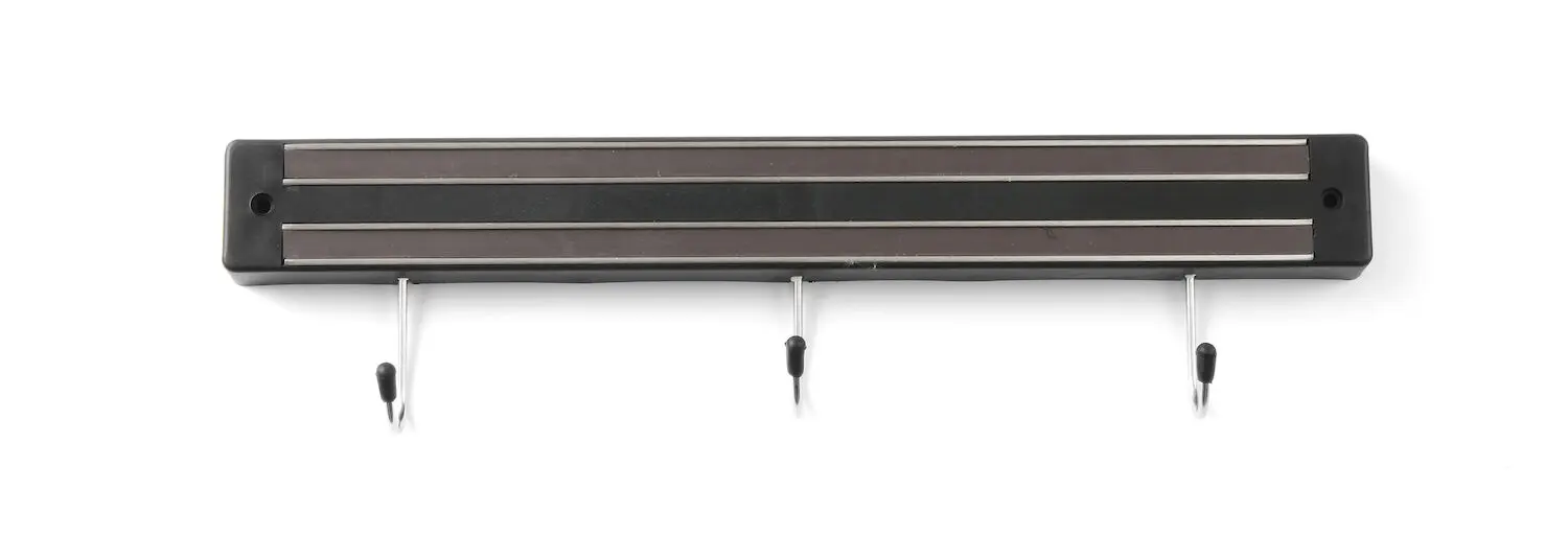 Listwa magnetyczna z haczykami 340 mm, czarna | HENDI, 820209