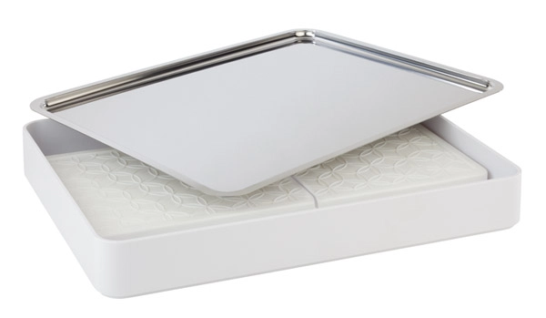 Taca prostokątna ze stali nierdzewnej 435x325 mm | APS, 09010