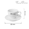 Filiżanka elegancka ze spodkiem, 70 ml | FINE DINE, Bianco