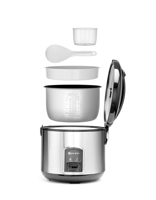 Urządzenie do gotowania ryżu i kaszy z funkcją gotowania na parze, 1,8 l, 230 V, 0,7 kW, ⌀280x285 mm | HENDI, Profi Line