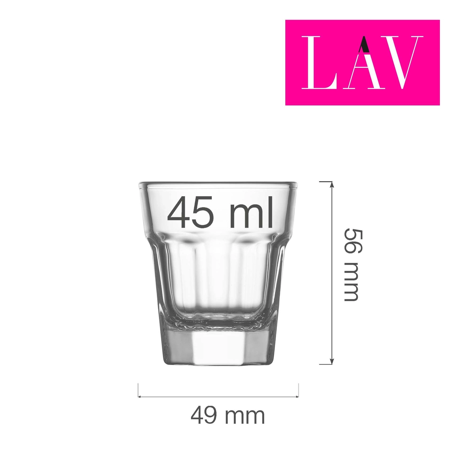 Kieliszek do wódki i likieru, 45 ml | LAV, Aras