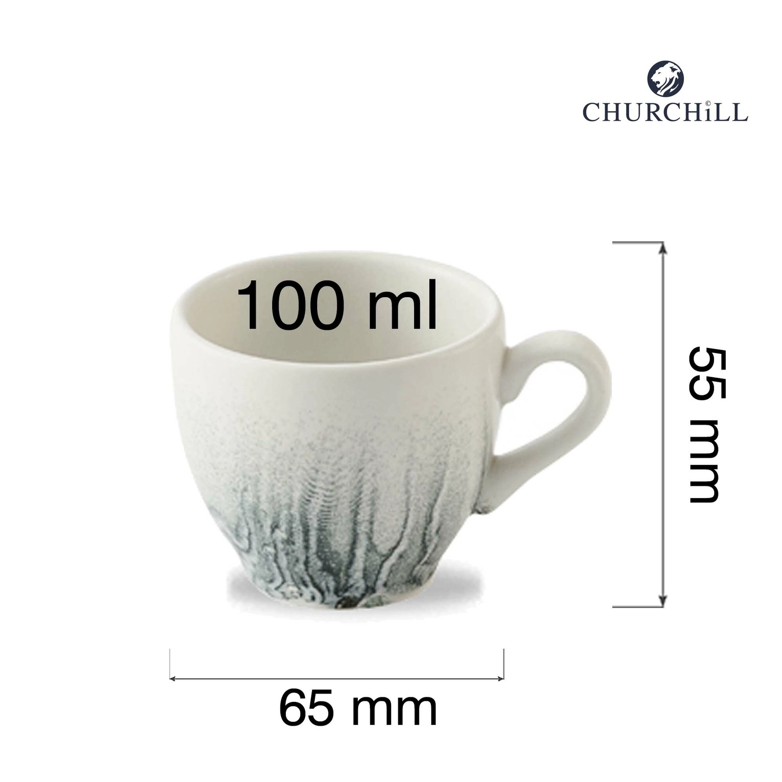 Filiżanka do espresso, 100 ml, kremowa | CHURCHILL, Tide Black