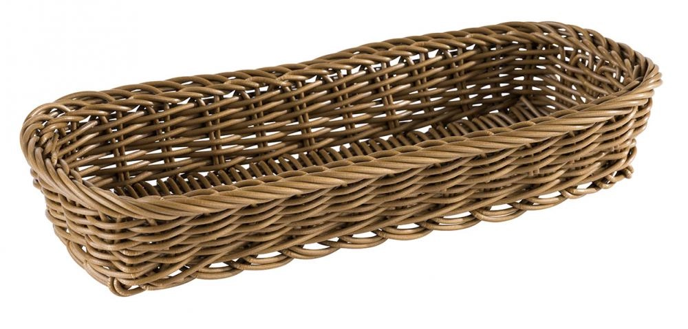 Koszyk na sztućce z polipropylenu 270×100×45 mm, brązowy | APS, Economic