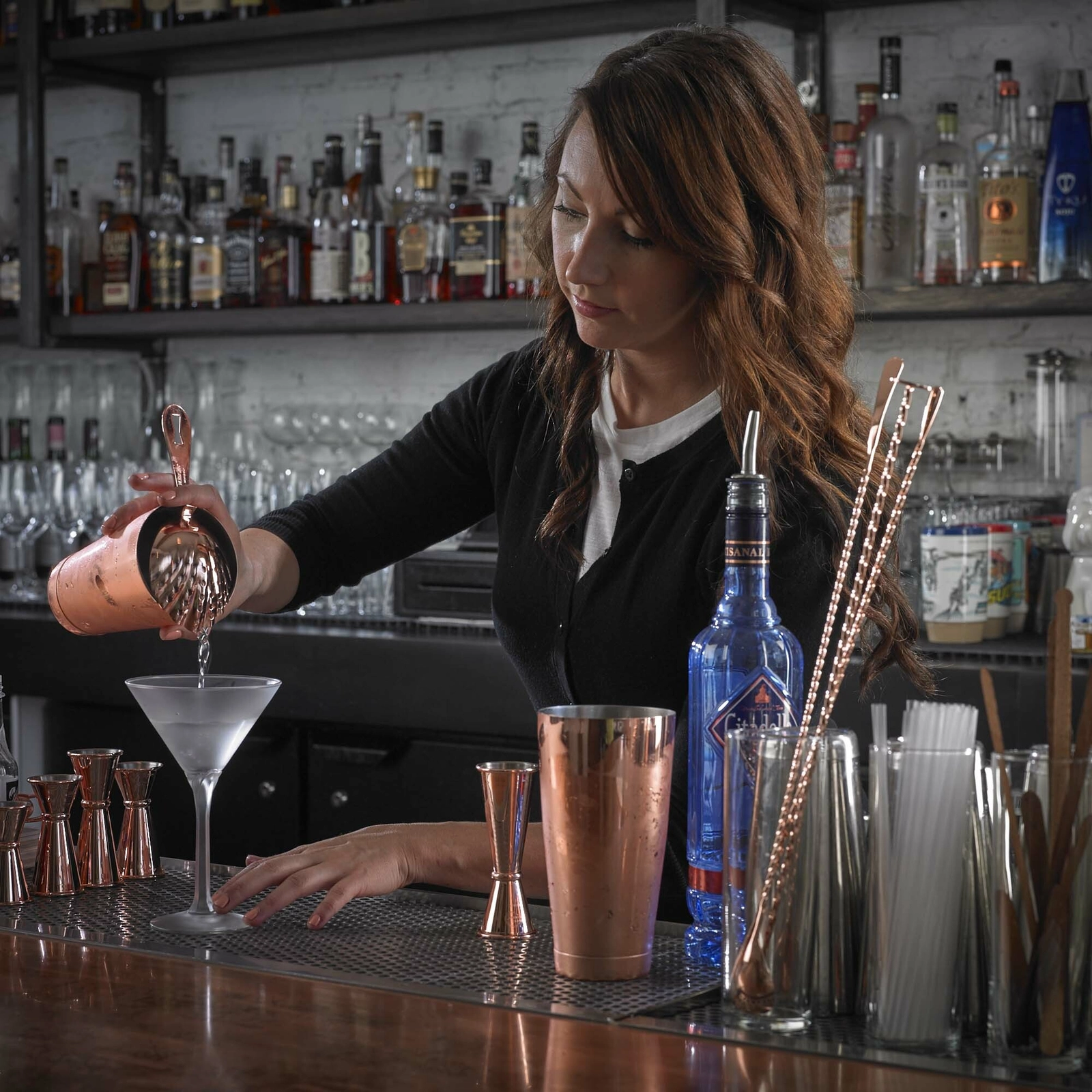 Miarka barmańska Bell z prostą krawędzią, ze stali nierdzewnej, miedziana, 25/50 ml | BARFLY, Bell