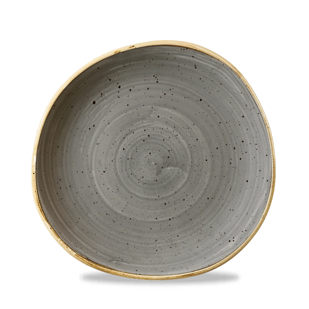 Talerz płytki o organicznym kształcie, Ø210 mm | CHURCHILL, Stonecast Peppercorn Grey
