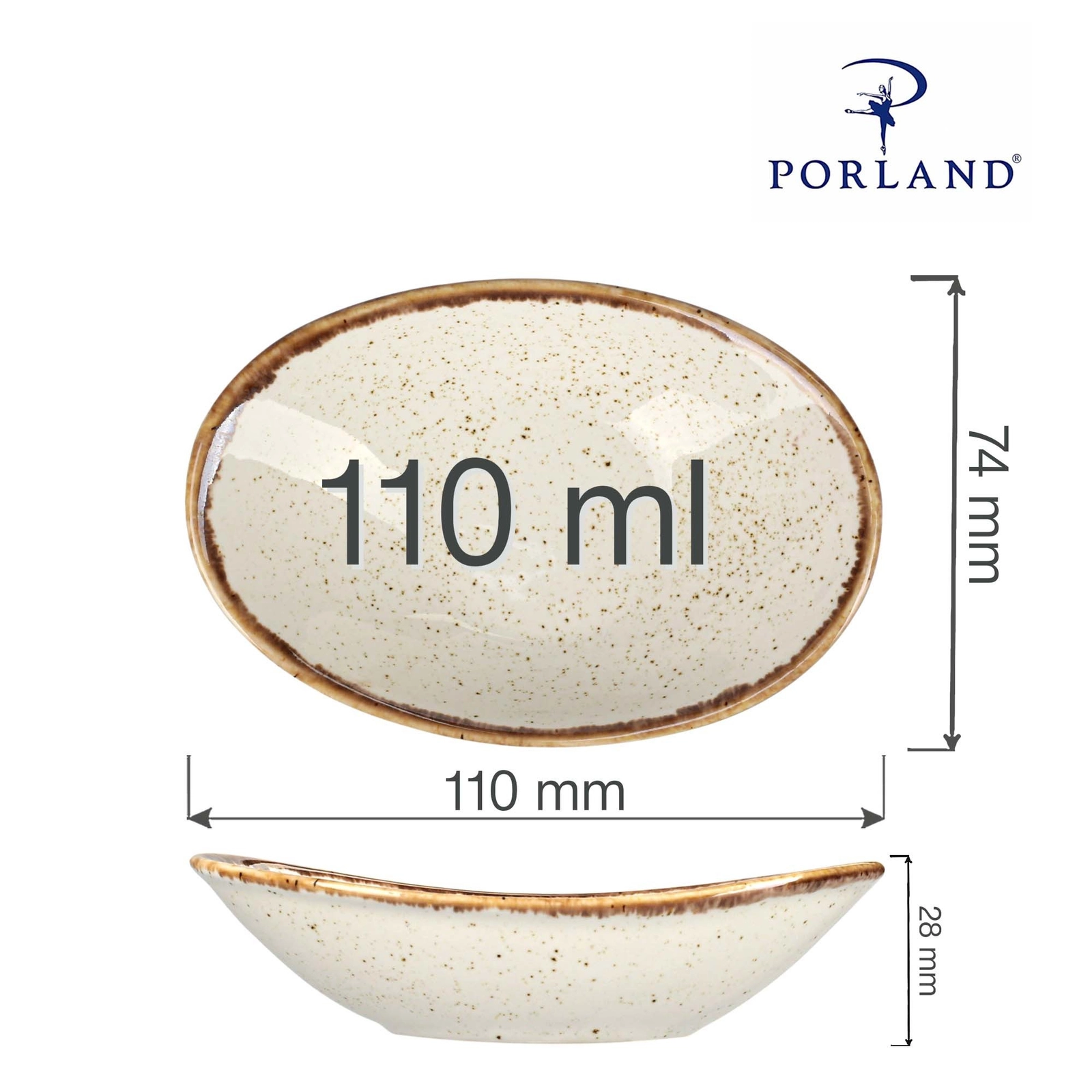 Mini naczynie owalne, Ø110 mm | PORLAND, Seasons Sand