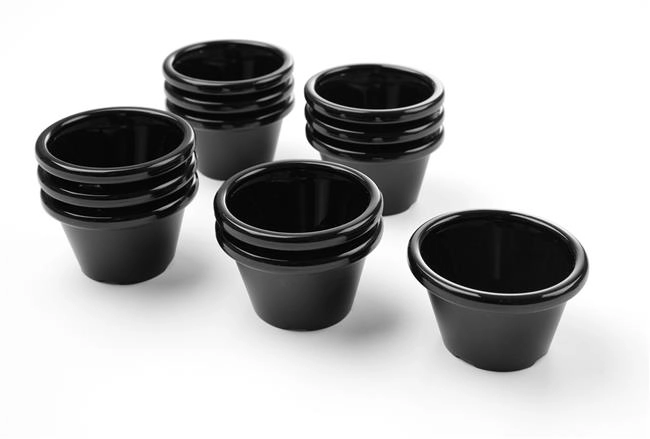 Miseczka ramekin z tworzywa, czarna, 45 ml, zestaw 12 szt. | HENDI, 565605