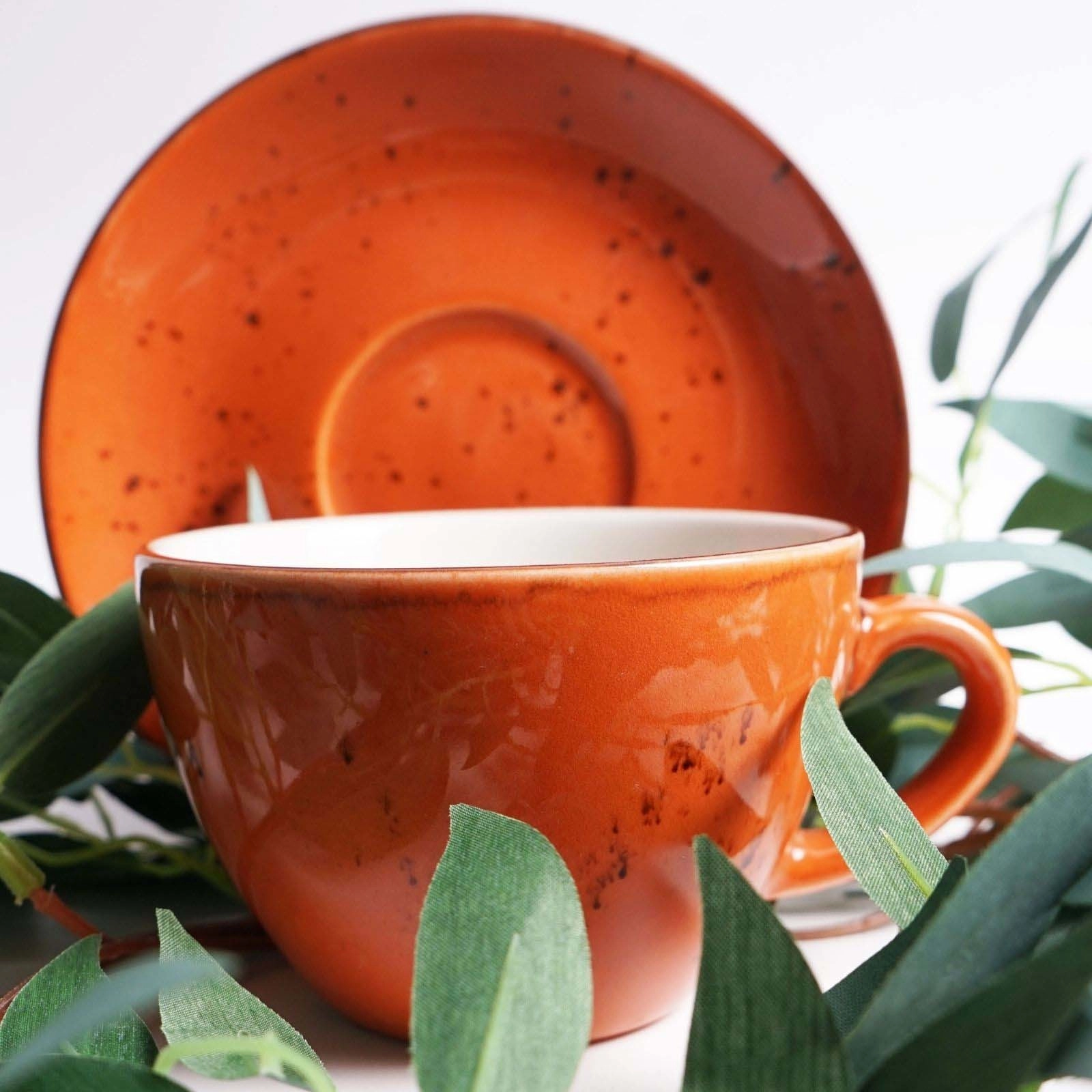 Spodek do cappuccino, Ø160 mm, pomarańczowy | FINE DINE, Dahlia