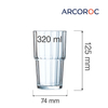 Szklanka wysoka Ø74 mm, 320 ml | ARCOROC, Norvege