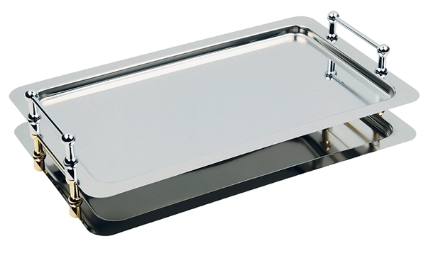 Taca prostokątna do serwowania z uchwytami chromowanymi GN 1/1, 530×325 mm | APS, Buffet-Star