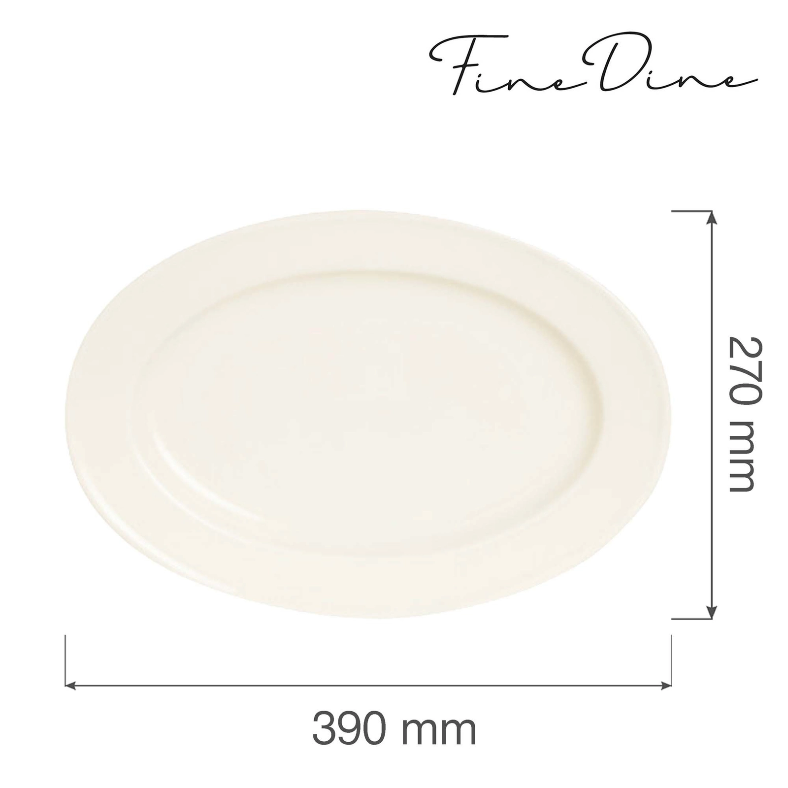 Półmisek owalny, 390×270 mm | FINE DINE, Crema