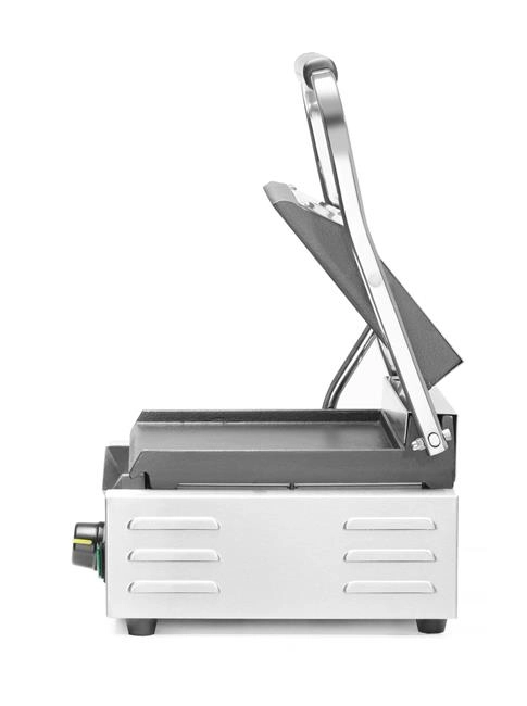 Grill kontaktowy pojedynczy, góra ryflowana, dół gładki, 1,8 kW, 230 V, 310×400×210 mm | HENDI, 263600