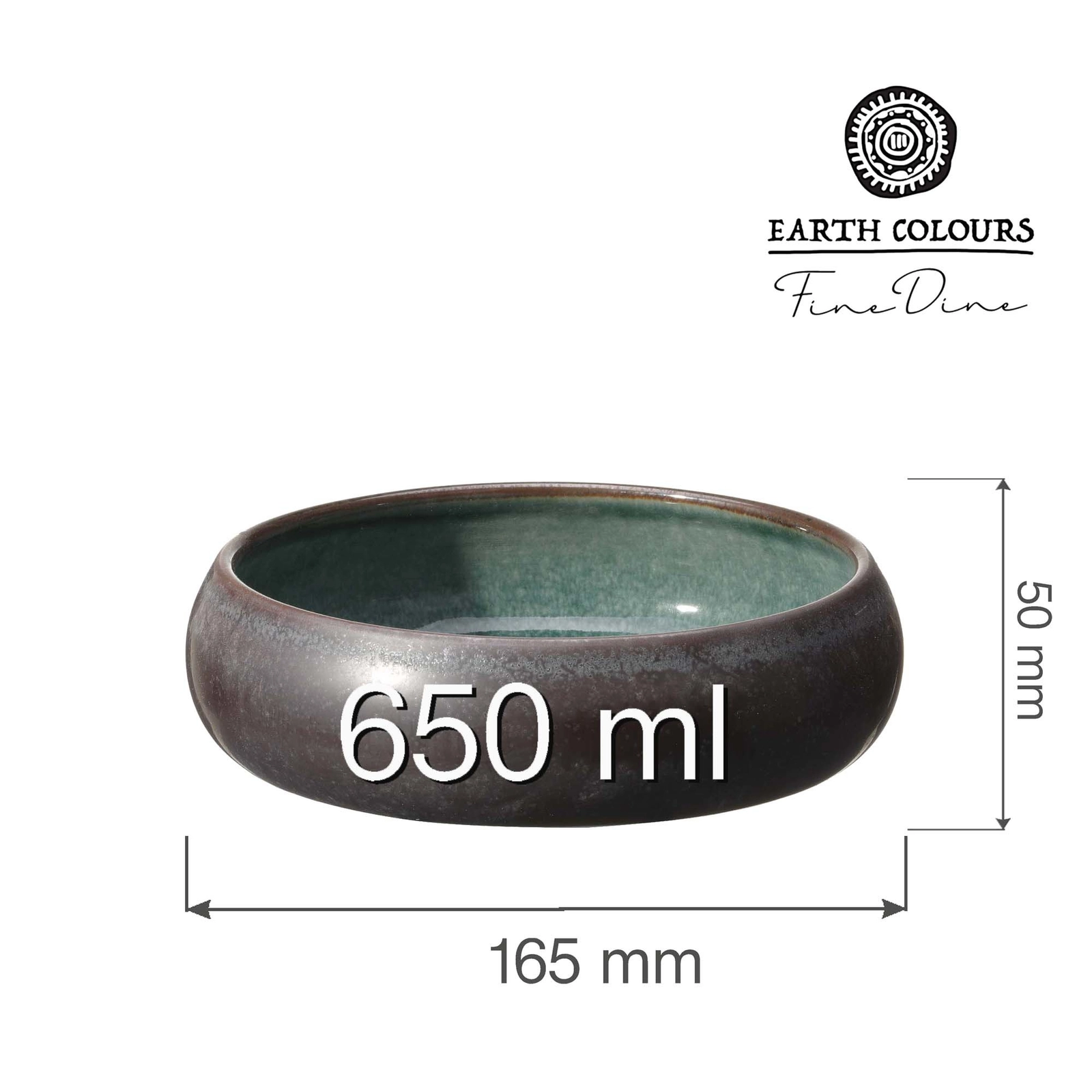Miska, Ø165 mm, 650 ml, brązowo-zielona | FINE DINE, Goro