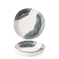 Talerz organiczny z wysokim rantem, Ø230 mm, kremowy | CHURCHILL, Tide Black