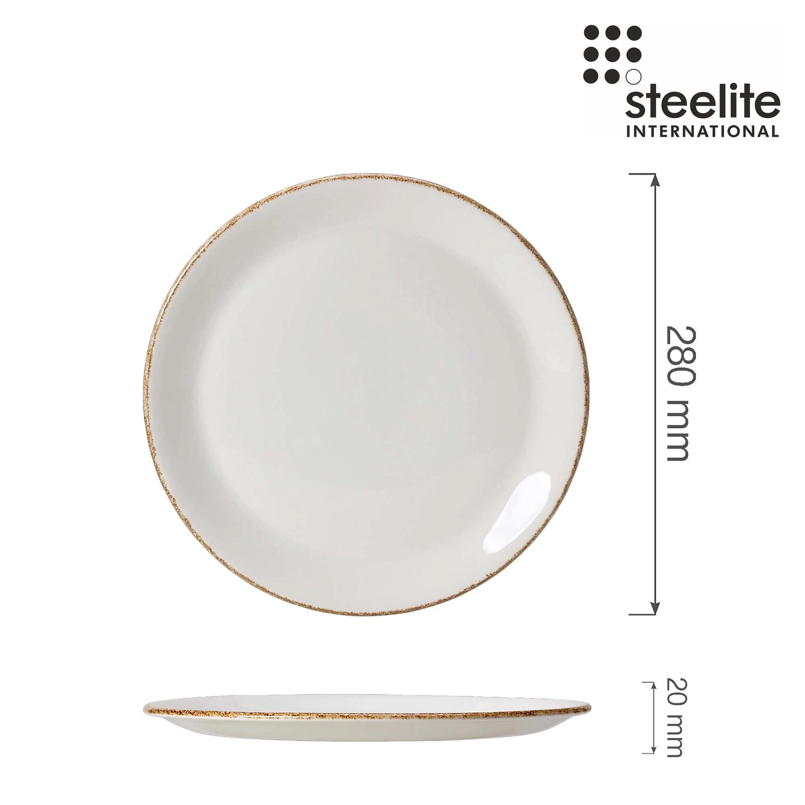 Talerz coupe, ⌀280 mm, brązowy | STEELITE, Brown Dapple