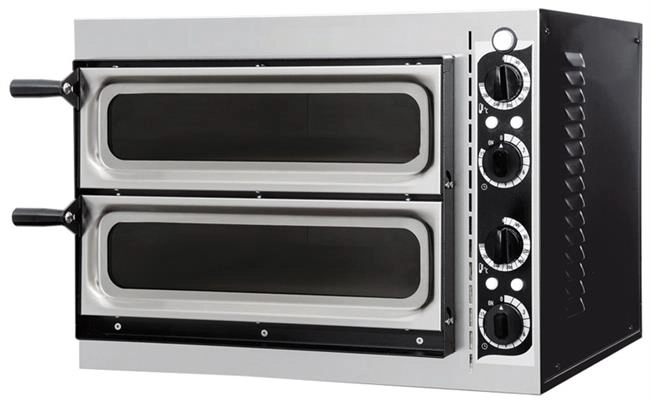 Piec do pizzy 2-komorowy, 230 V, 2,4 kW, 567x428x428 mm | PRISMAFOOD, Basic 2/40 Vetro