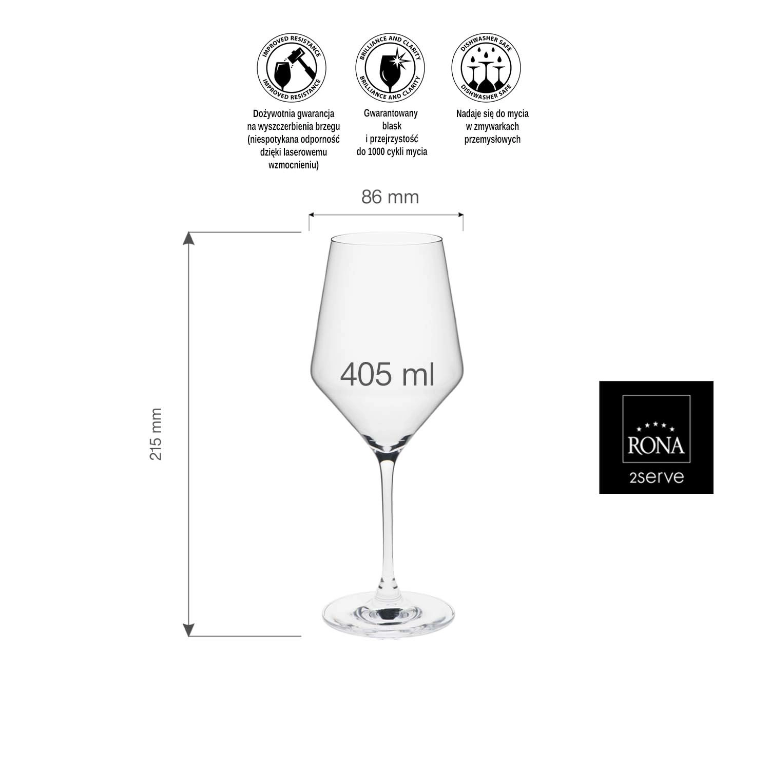 Kieliszek do wina, 405 ml | RONA, Edge