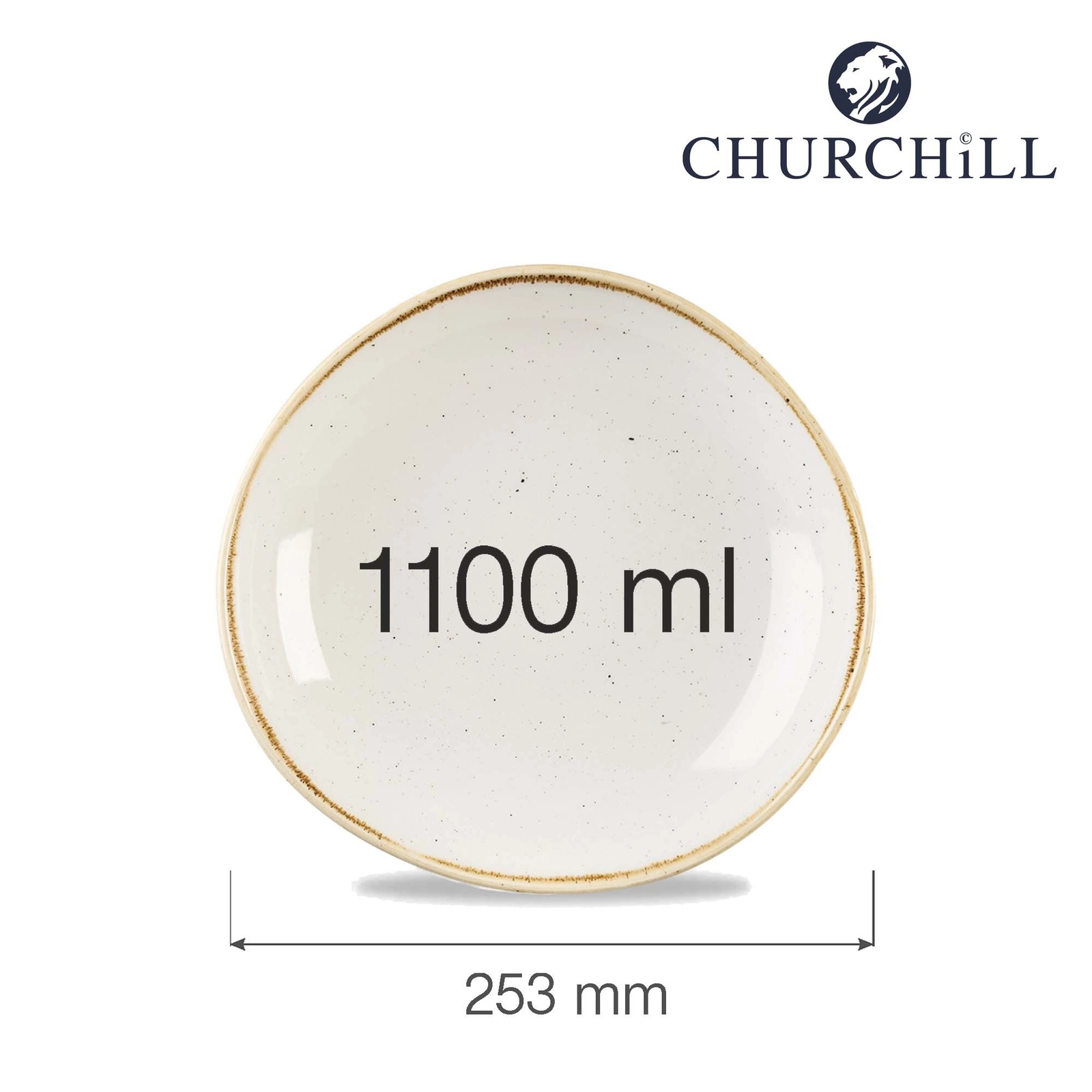 Miska o organicznym kształcie, Ø253 mm, 1100 ml | CHURCHILL, Stonecast Barley White