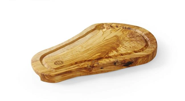 Deska do serwowania z drewna oliwnego z rowkiem, 300x210x18 mm | HENDI, 505199