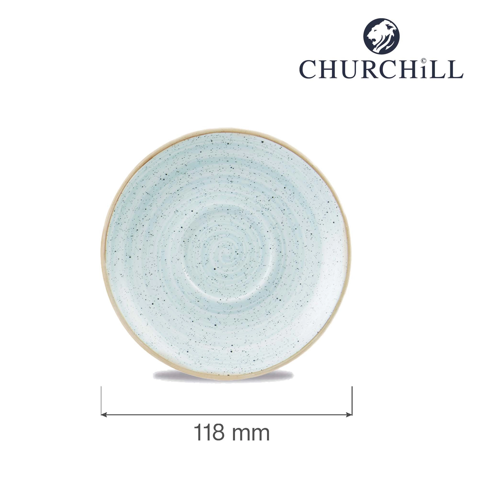 Spodek espresso, Ø118 mm | CHURCHILL, Stonecast Duck Egg Blue