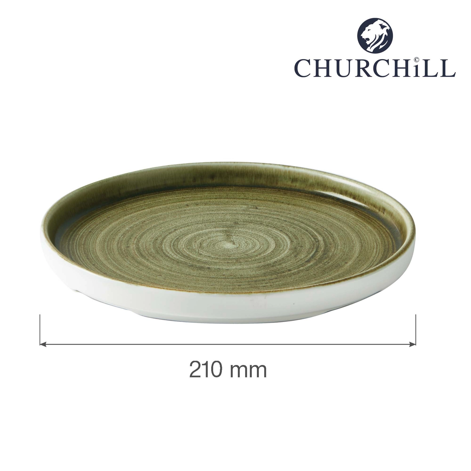 Talerz z wysokim rantem Plume Green, Ø210 mm | CHURCHILL, Stonecast Plume Green