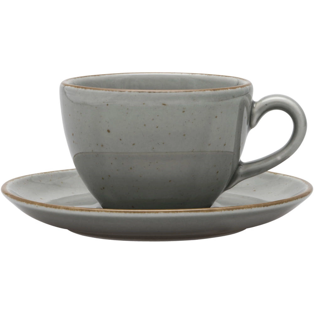 Spodek do filiżanki 390269 Aida z porcelany Ø145 mm, szary | LUBIANA, Art