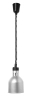Lampa do podgrzewania potraw, wisząca, cylindryczna, srebrna, 0,25 kW, 230 V, ⌀175×250 mm | HENDI, 273883