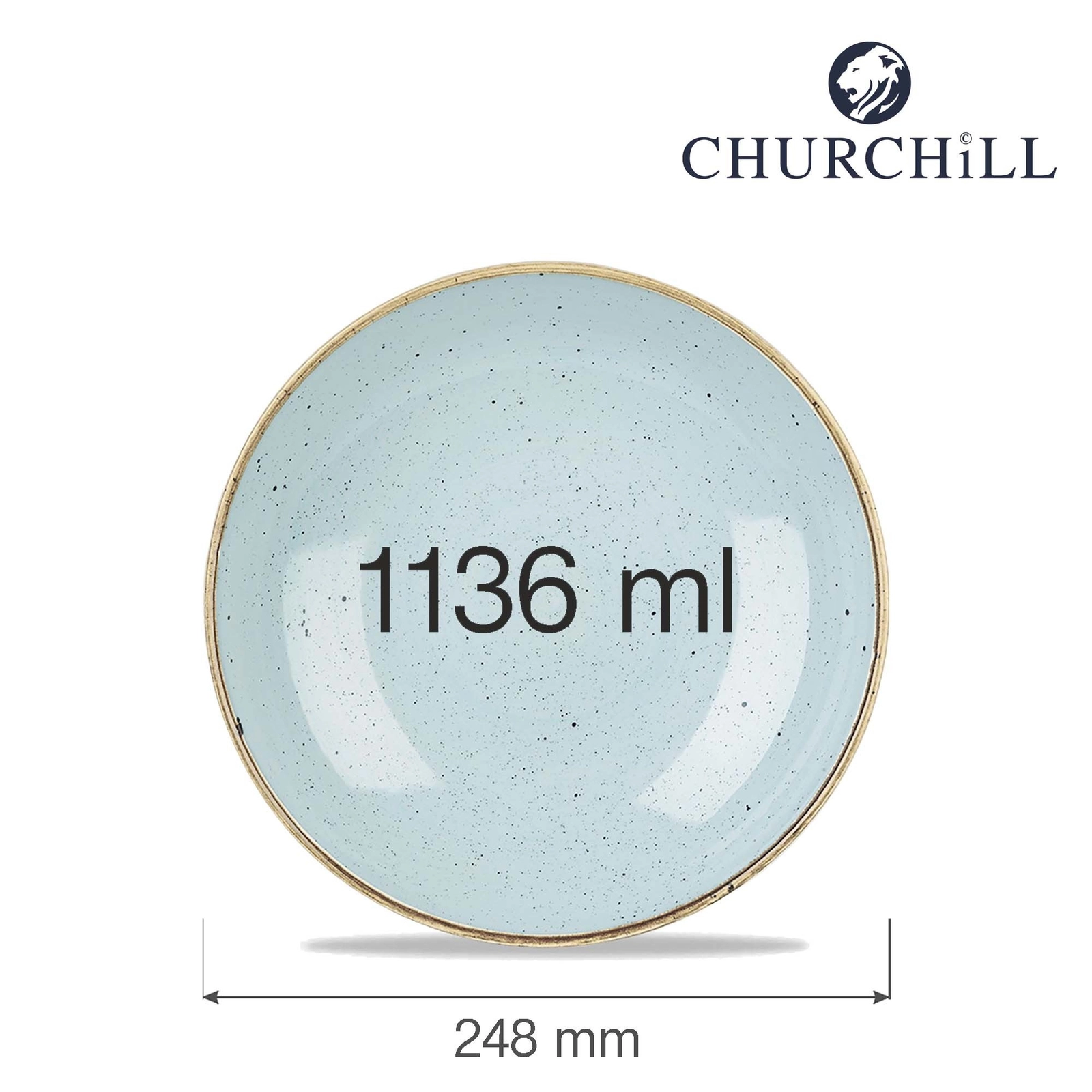 Miska coupe, 1136 ml | CHURCHILL, Stonecast Duck Egg Blue