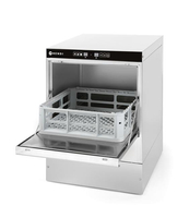 Zmywarka do szkła 400x400 mm z dozownikiem detergentu, sterowana elektromechanicznie, 230 V, 2,8 kW, 472x566x705 mm | HENDI, 233009