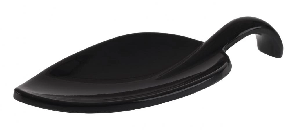 Łyżka przystawkowa z melaminy 100x45 mm, czarna | APS, Leaf