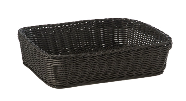 Koszyk prostokątny z polipropylenu 400x300x100 mm, czarny | APS, Profi Line