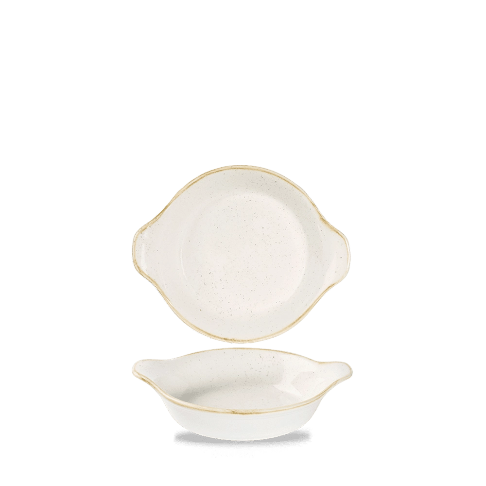 Naczynie okrągłe z uszami, małe, 150×180 mm, 300 ml | CHURCHILL, Stonecast Barley White
