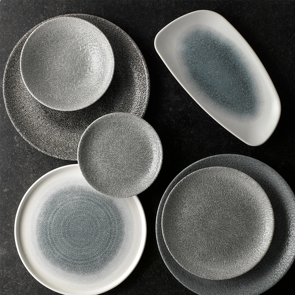 Talerz płytki z rantem, Ø260 mm | CHURCHILL, Raku Topaz Blue