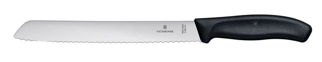 Nóż do chleba, czarny, 210 mm | VICTORINOX, 6.8633.21B
