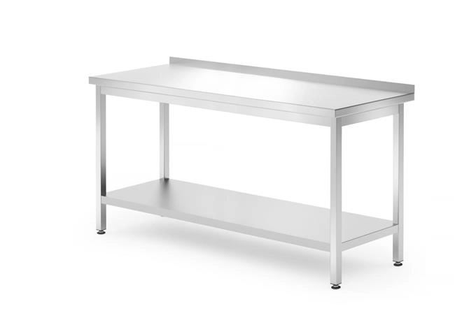 Stół przyścienny z półką – skręcany, 1600x700x850 mm | HENDI, Kitchen Line