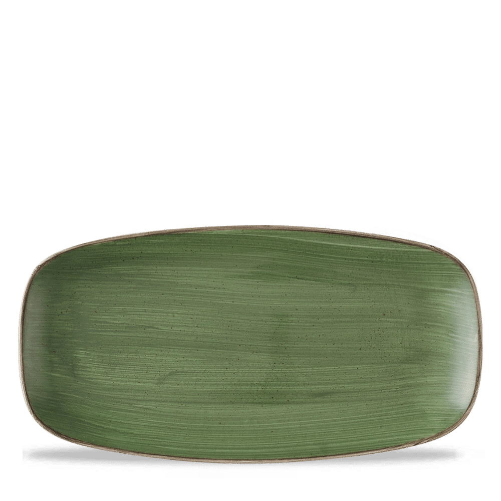 Talerz prostokątny, 300×150 mm, zielony | CHURCHILL, Stonecast Sorrel Green