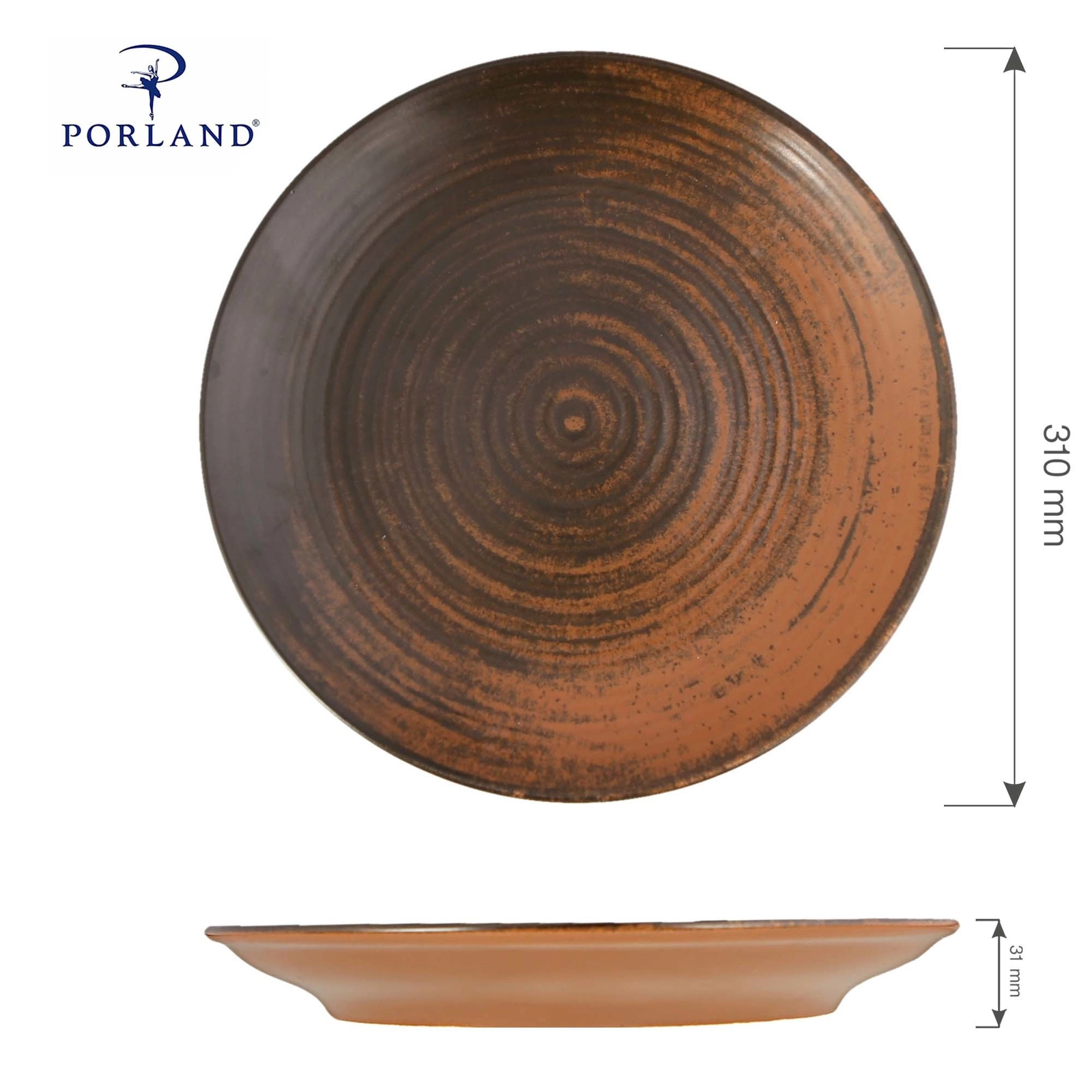 Talerz płytki, Ø310 mm | PORLAND, Lykke Brown