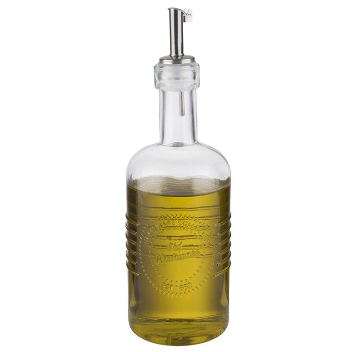 Butelka do oleju lub octu 0,35 l, 70x220 mm, przezroczysta, inox | APS, 40511