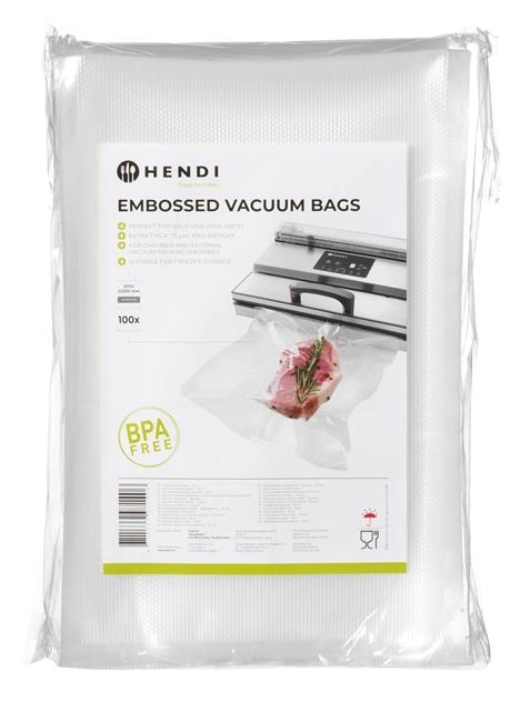 Worki moletowane do gotowania sous vide, 100 szt., 200x300 mm | HENDI, 971406
