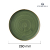 Talerz płytki z rantem Ø260 mm, zielony | CHURCHILL, Stonecast Sorrel Green