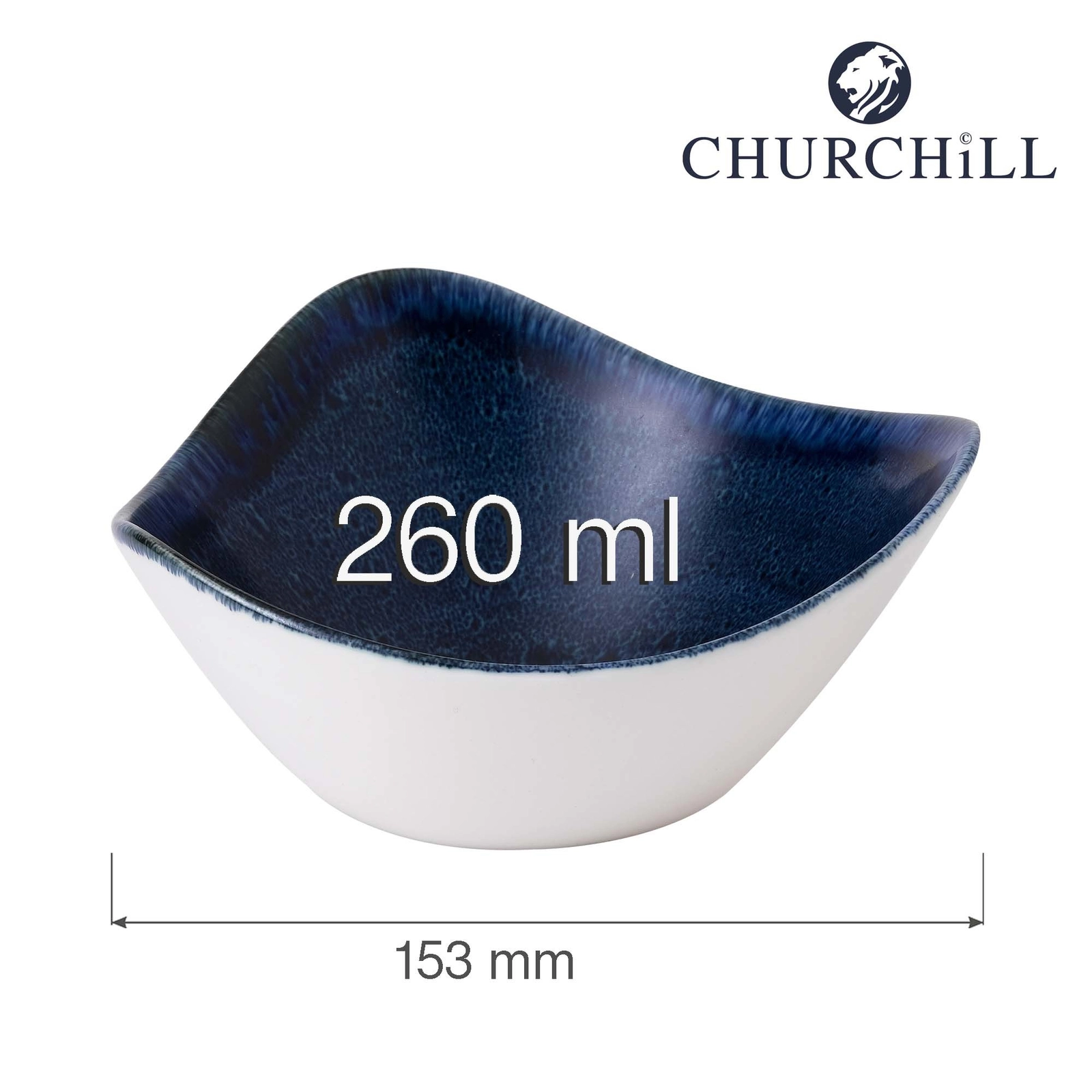 Miska trójkątna, Ø153 mm | CHURCHILL, Stonecast Plume Ultramarine