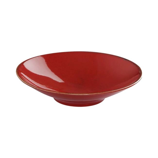 Talerz na stopie z porcelany, czerwony | FINE DINE, Magma