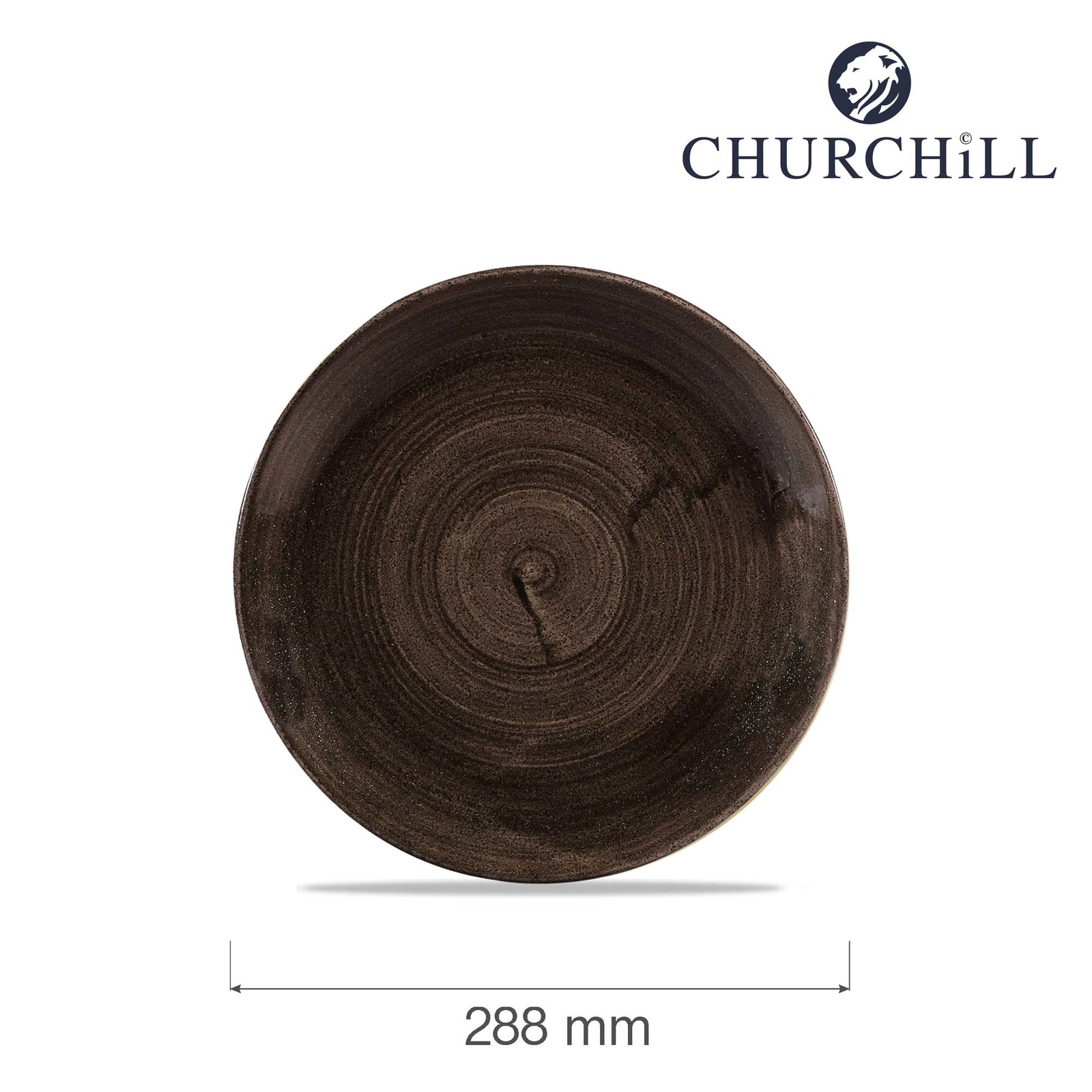 Talerz płytki, 288 mm | CHURCHILL, Stonecast Patina Iron Black