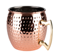 Kubek ze stali nierdzewnej w kolorze imitującym miedź, młotkowany, 0,55 l | APS, Moscow Mule