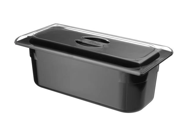 Kuweta do lodów z poliwęglanu 5 l, 360x165x120 mm, czarna | HENDI, 807033