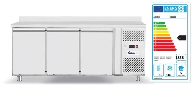 Stół mroźniczy 3-drzwiowy z agregatem bocznym, GN 1/1, 420 l, 230V, 0,6 kW, 1796x700x879 mm | ARKTIC, 232699