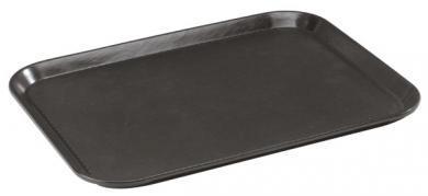Taca kelnerska prostokątna GN 1/1, 530×325 mm, czarna, antypoślizgowa | APS, Rutschfest