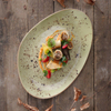 Talerz o organicznym kształcie, 350x210 mm, zielony | FINE DINE, Olive