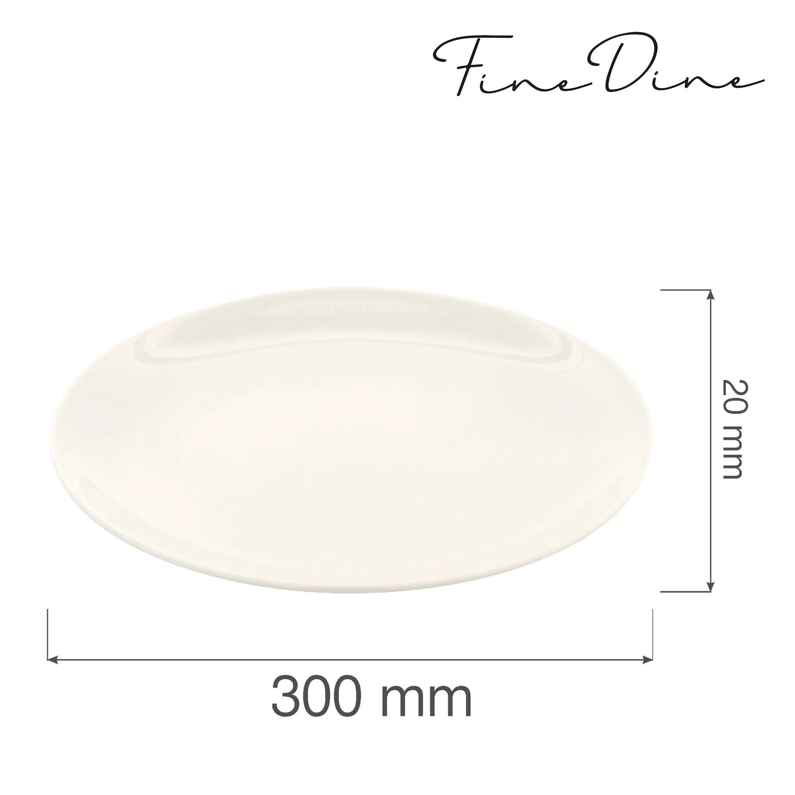 Talerz bez rantu, Ø300 mm | FINE DINE, Crema